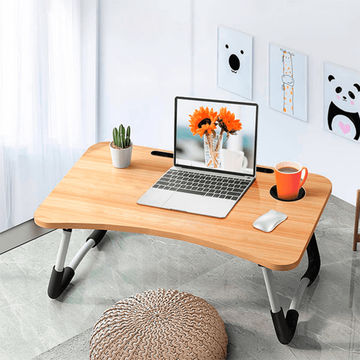 Soporte Mesa Multi-Función Plegable – Madera y Confort