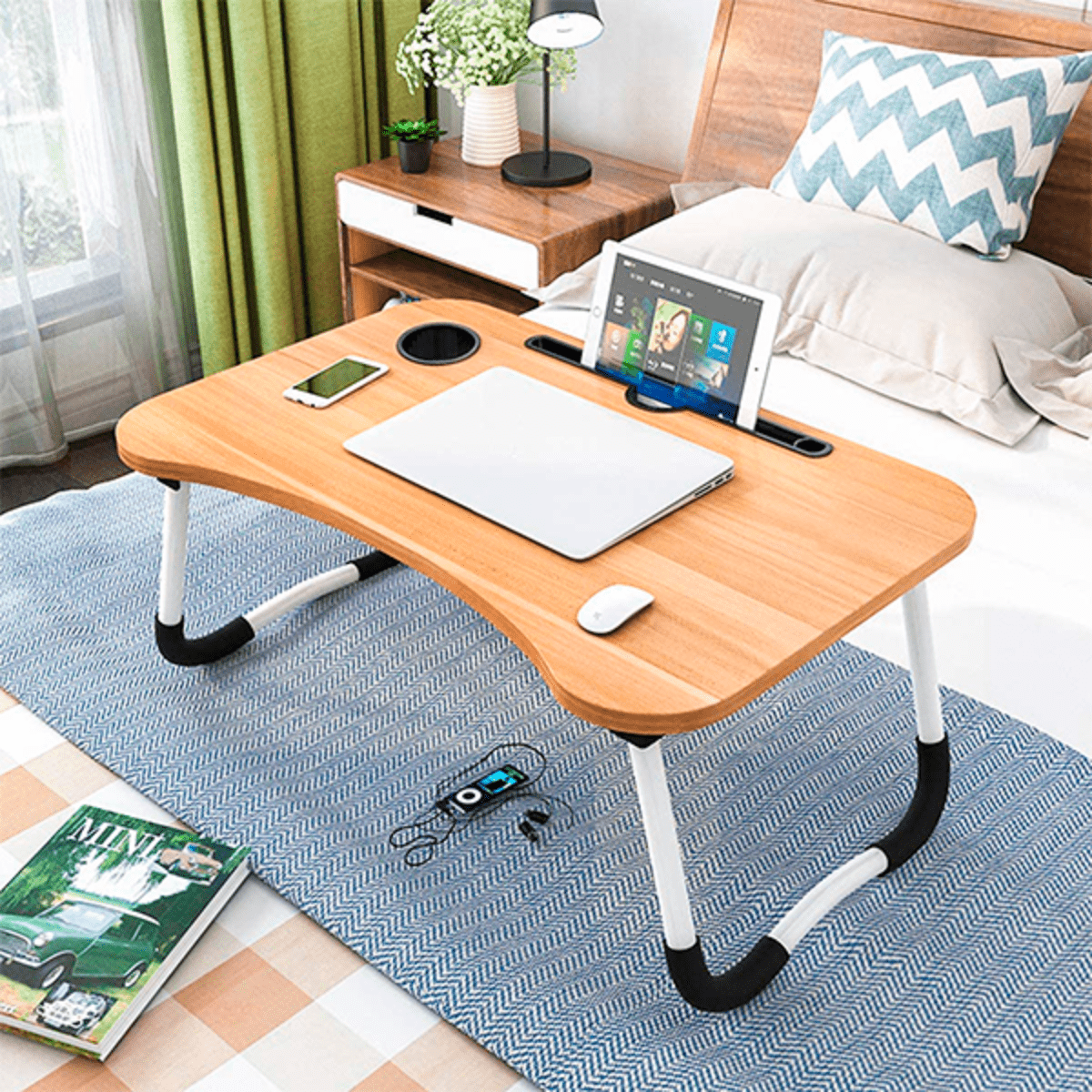 Soporte Mesa Multi-Función Plegable – Madera y Confort - Imagen 2